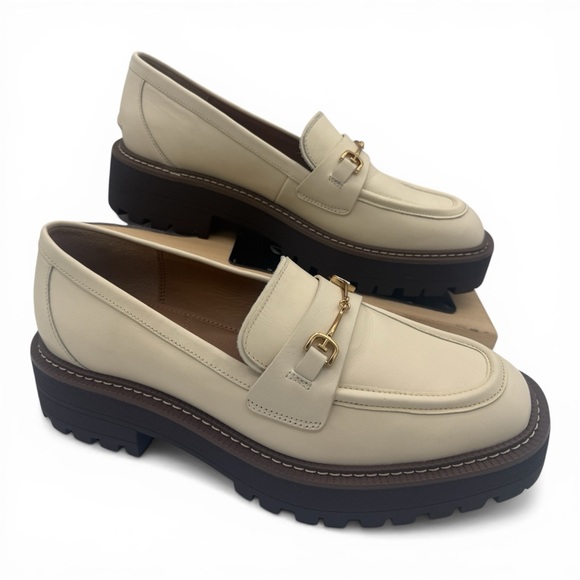 Sam Edelman Shoes - Sam Edelman Shoes Laura Women 8.5 Gold Horse Bit Modern Ivory Classic Loafers